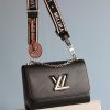 Best Replicas Bags - Louis Vuitton Twist MM Replica in Black, White & Pink Shop For Best Louis Vuitton LV Replica Bags With Cheap Price