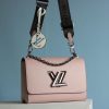 Best Replicas Bags - Louis Vuitton Twist MM Replica in Black, White & Pink Shop For Best Louis Vuitton LV Replica Bags With Cheap Price