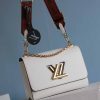 Best Replicas Bags - Louis Vuitton Twist MM Replica in Black, White & Pink Shop For Best Louis Vuitton LV Replica Bags With Cheap Price