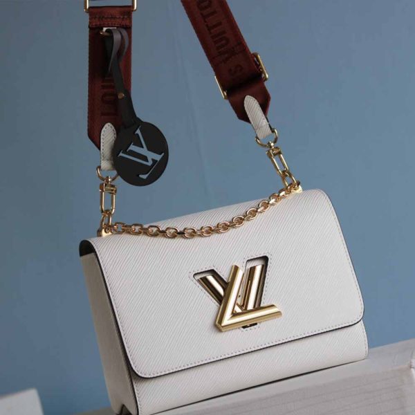 Louis Vuitton Twist MM Replica in Black, White & Pink - Image 13