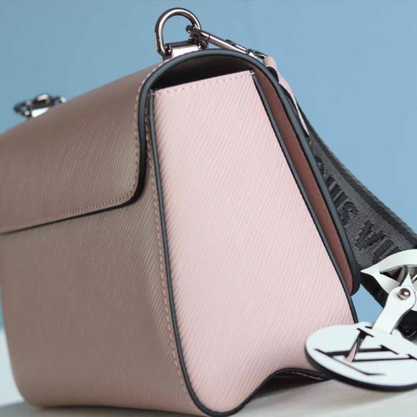 Louis Vuitton Twist MM Replica in Black, White & Pink - Image 11