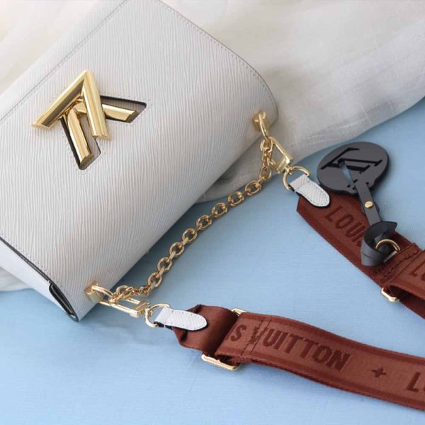 Louis Vuitton Twist MM Replica in Black, White & Pink - Image 14