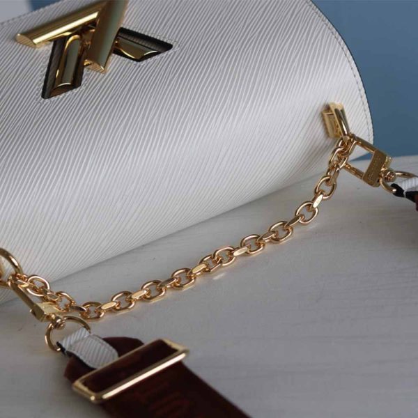 Louis Vuitton Twist MM Replica in Black, White & Pink - Image 15