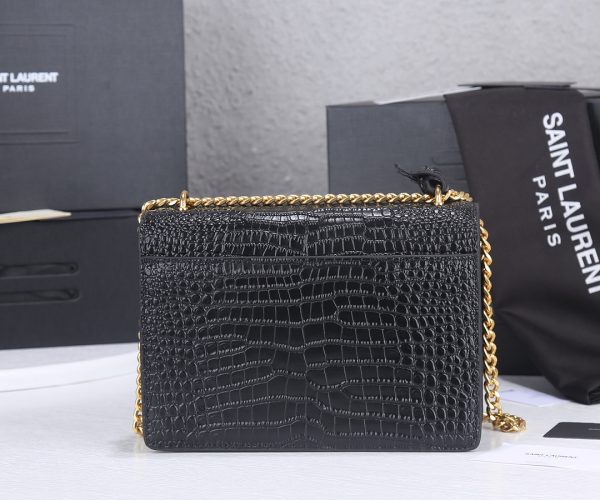 Replica YSL Sunset Croc Embossed Leather Bag 1737 - Image 3