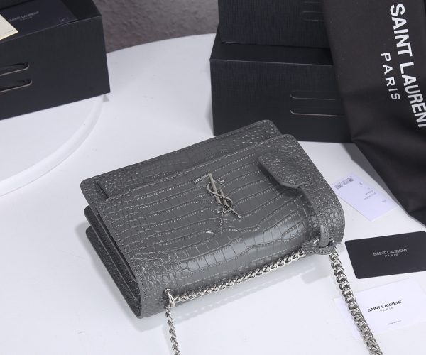 Replica YSL Sunset Medium Croc Embossed Leather Bag 1737 - Image 7