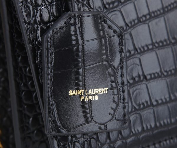 Replica YSL Sunset Croc Embossed Leather Bag 1737 - Image 7