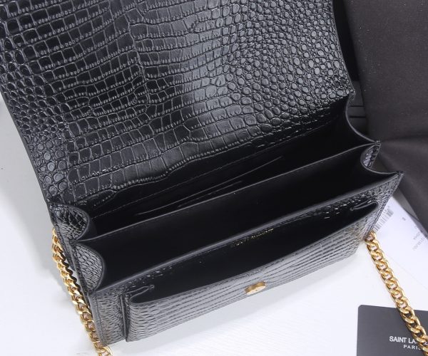 Replica YSL Sunset Croc Embossed Leather Bag 1737 - Image 8