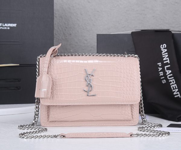 Replica YSL Sunset Medium Croc Embossed Leather Bag 1737 - Image 16