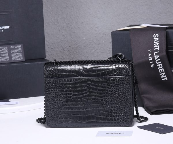 Replica YSL Sunset Croc Embossed Leather Bag 1737 - Image 13