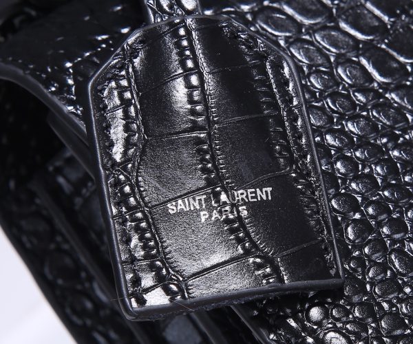 Replica YSL Sunset Croc Embossed Leather Bag 1737 - Image 16