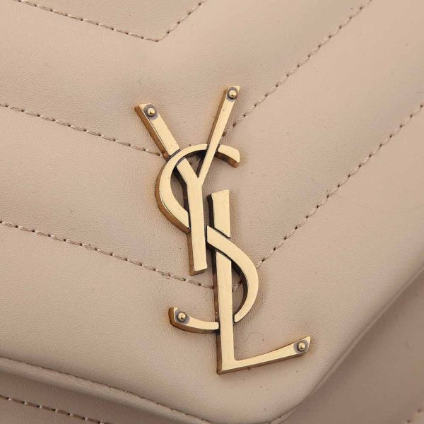 Replica YSL Loulou Medium Matelasse Leather Bag in Beige - Image 8
