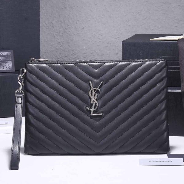 Replica YSL Monogram Tablet Pouch in Matelassé Leather - Image 11