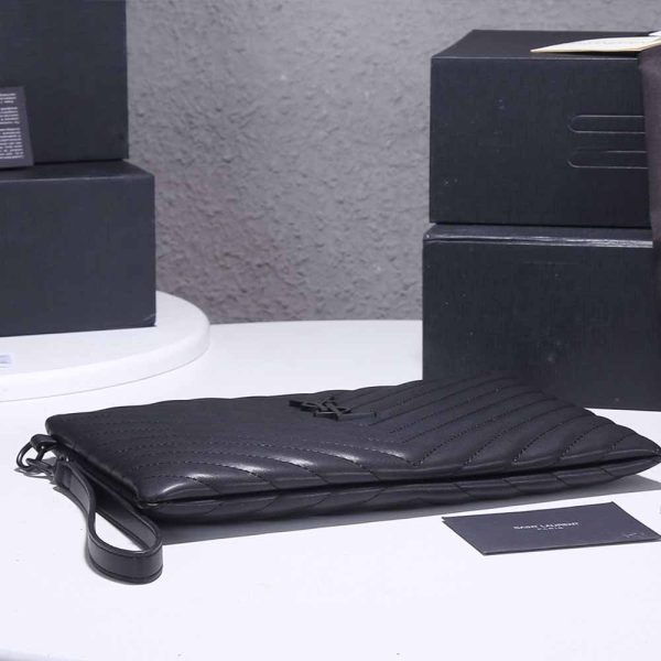 Replica YSL Monogram Tablet Pouch in Matelassé Leather - Image 19