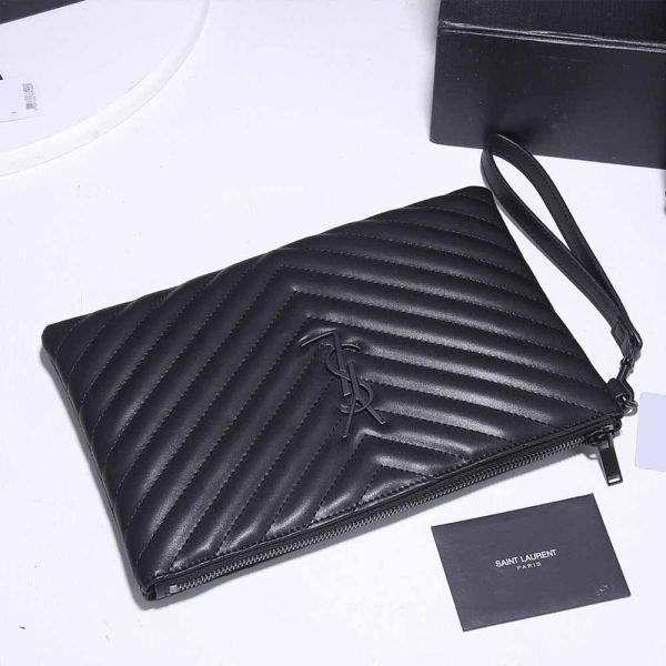 Replica YSL Monogram Tablet Pouch in Matelassé Leather - Image 20