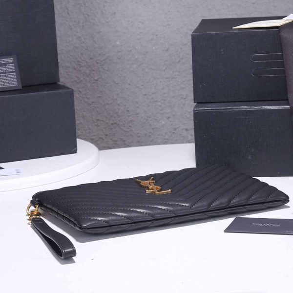 Replica YSL Monogram Tablet Pouch in Matelassé Leather - Image 9