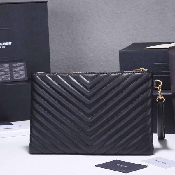 Replica YSL Monogram Tablet Pouch in Matelassé Leather - Image 3
