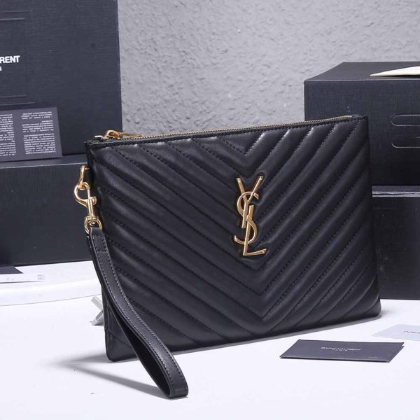 Replica YSL Monogram Tablet Pouch in Matelassé Leather - Image 2