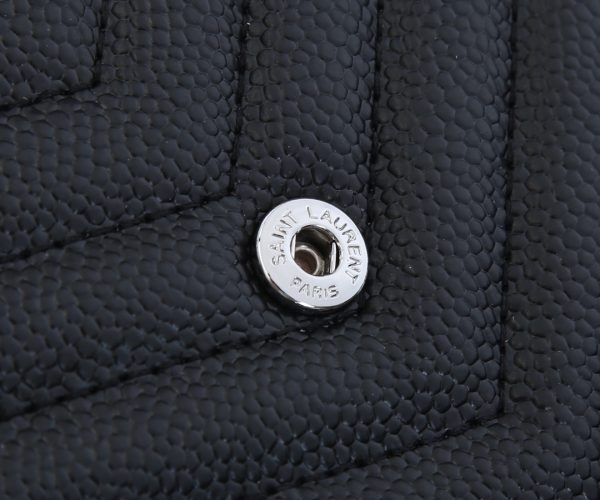 YSL Envelope Chain Wallet - Grain De Poudre Leather 1888 Replica - Image 13