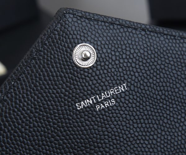 YSL Envelope Chain Wallet - Grain De Poudre Leather 1888 Replica - Image 14