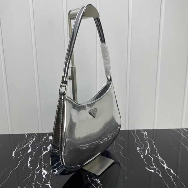 Prada Cleo Leather Shoulder Bag - Black & Silver - Image 12