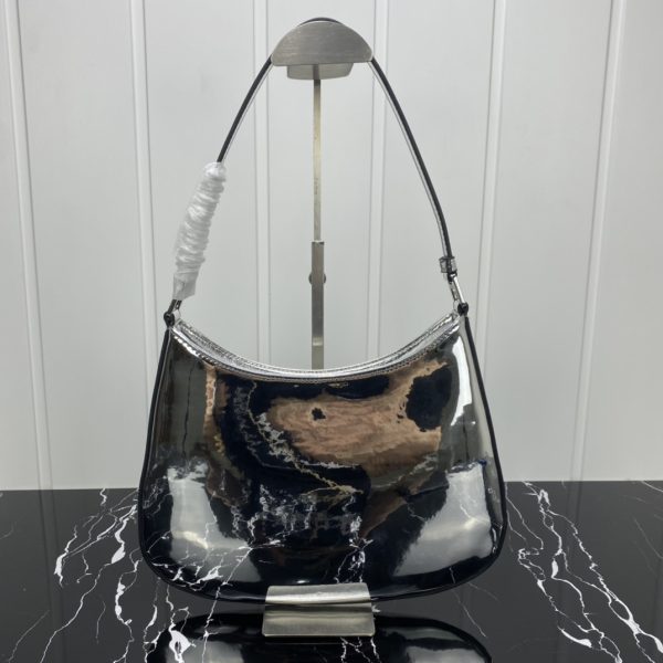 Prada Cleo Leather Shoulder Bag - Black & Silver - Image 11