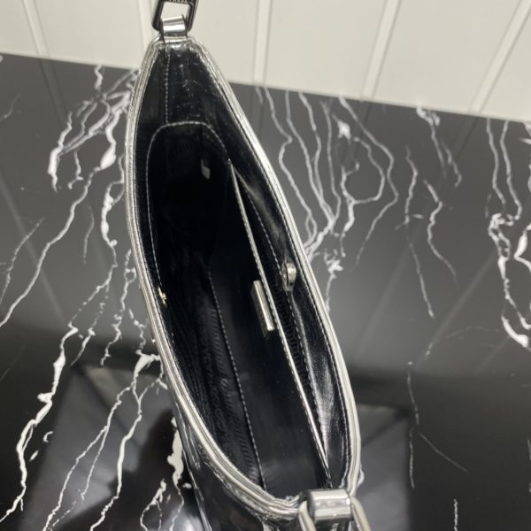 Prada Cleo Leather Shoulder Bag - Black & Silver - Image 13