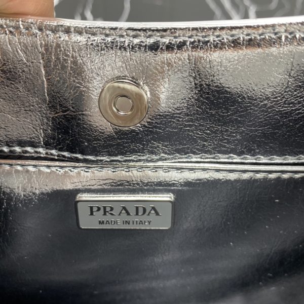 Prada Cleo Leather Shoulder Bag - Black & Silver - Image 14