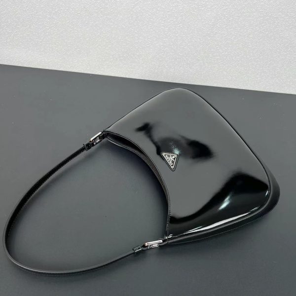 Prada Cleo Leather Shoulder Bag - Black & Silver - Image 4