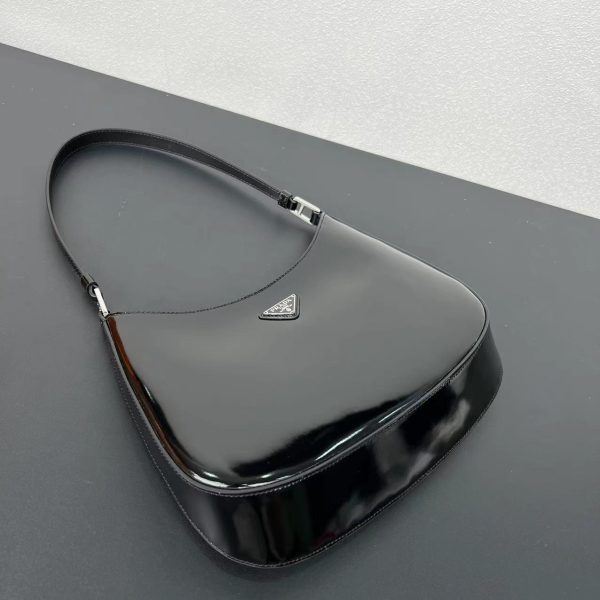 Prada Cleo Leather Shoulder Bag - Black & Silver - Image 5