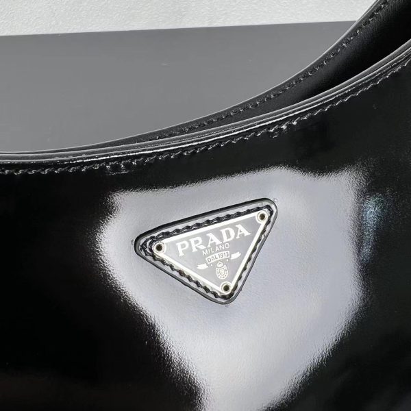 Prada Cleo Leather Shoulder Bag - Black & Silver - Image 6