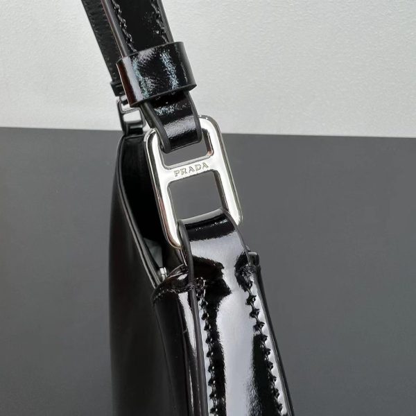 Prada Cleo Leather Shoulder Bag - Black & Silver - Image 7