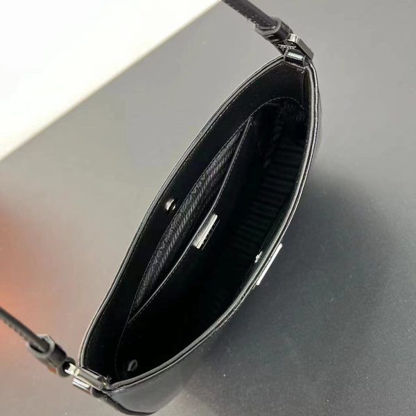 Prada Cleo Leather Shoulder Bag - Black & Silver - Image 8