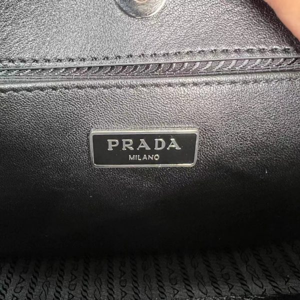 Prada Cleo Leather Shoulder Bag - Black & Silver - Image 9