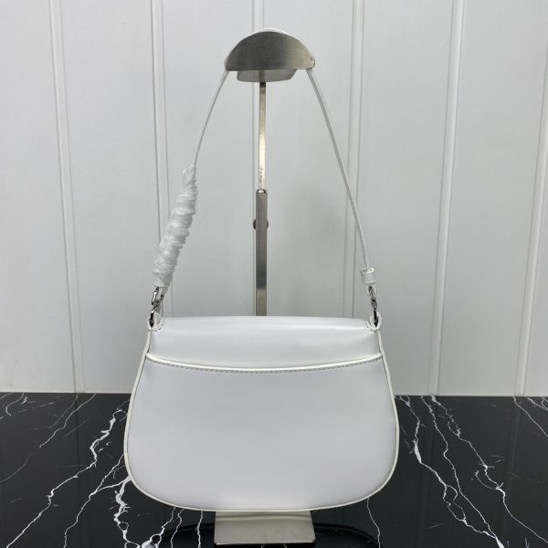 Replica Prada Cleo Leather Shoulder Bag in Pink/White - Image 14