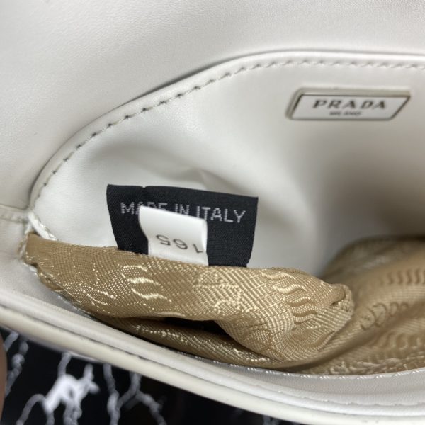 Replica Prada Cleo Leather Shoulder Bag in Pink/White - Image 13