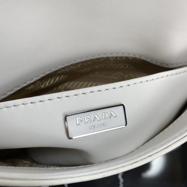 Replica Prada Cleo Leather Shoulder Bag in Pink/White - Image 12
