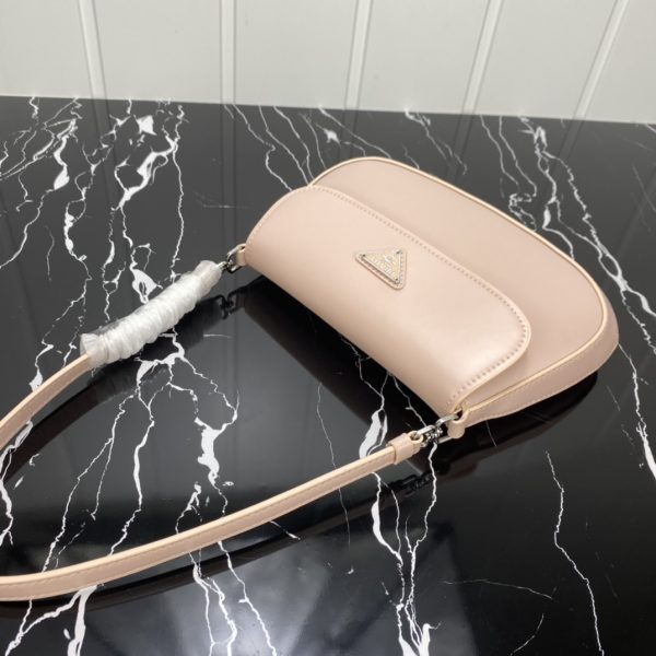 Replica Prada Cleo Leather Shoulder Bag in Pink/White - Image 9