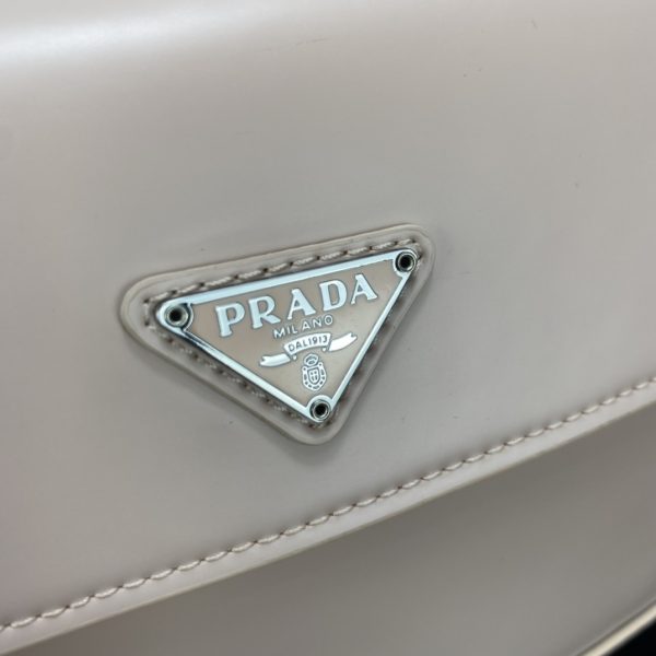 Replica Prada Cleo Leather Shoulder Bag in Pink/White - Image 4
