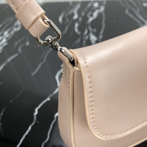 Replica Prada Cleo Leather Shoulder Bag in Pink/White - Image 5