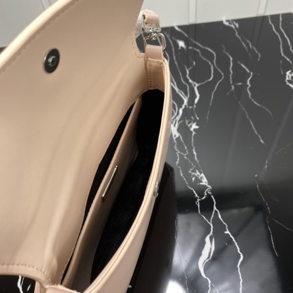 Replica Prada Cleo Leather Shoulder Bag in Pink/White - Image 7