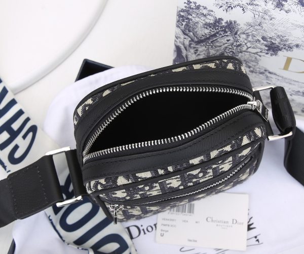 Replica Dior Messenger Pouch in Black & Beige - Image 5