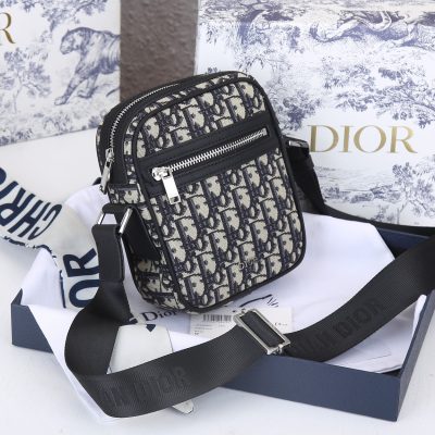 Replica Dior Messenger Pouch in Black & Beige