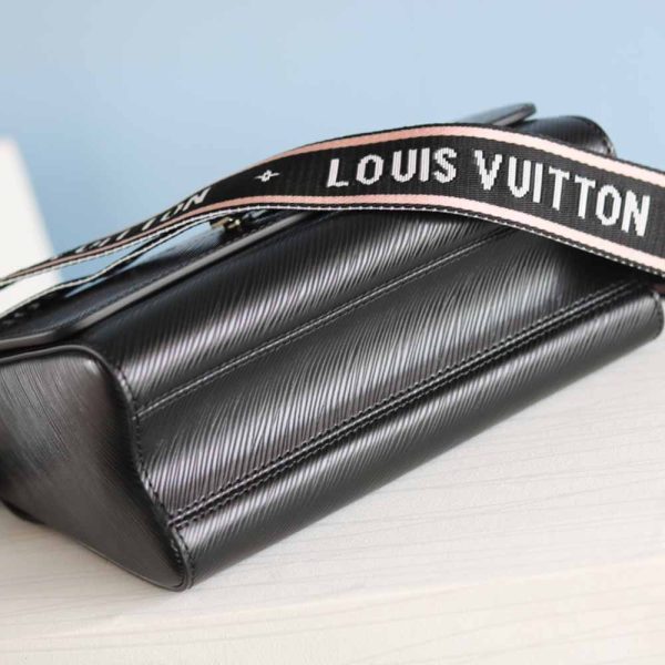 Louis Vuitton Twist MM Replica in Black, White & Pink - Image 4