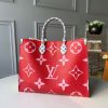 Best Replicas Bags - Louis Vuitton Replica Onthego M44570 Red 41Cm Handbag Shop For Best Louis Vuitton LV Replica Bags With Cheap Price