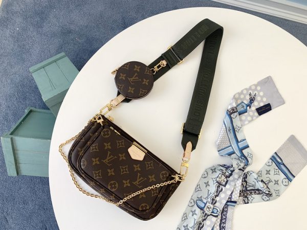LV Multi Pochette Replica - Green, Pink & Blue Accessory Bag - Image 2
