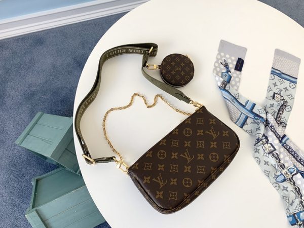 LV Multi Pochette Replica - Green, Pink & Blue Accessory Bag - Image 3