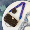 Best Replicas Bags - LV Multi Pochette Replica - Green, Pink & Blue Accessory Bag Shop For Best Louis Vuitton LV Replica Bags With Cheap Price