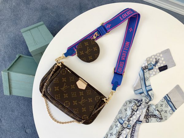 LV Multi Pochette Replica - Green, Pink & Blue Accessory Bag - Image 14