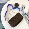 Best Replicas Bags - LV Multi Pochette Replica - Green, Pink & Blue Accessory Bag Shop For Best Louis Vuitton LV Replica Bags With Cheap Price