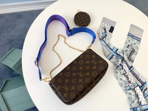 LV Multi Pochette Replica - Green, Pink & Blue Accessory Bag - Image 15